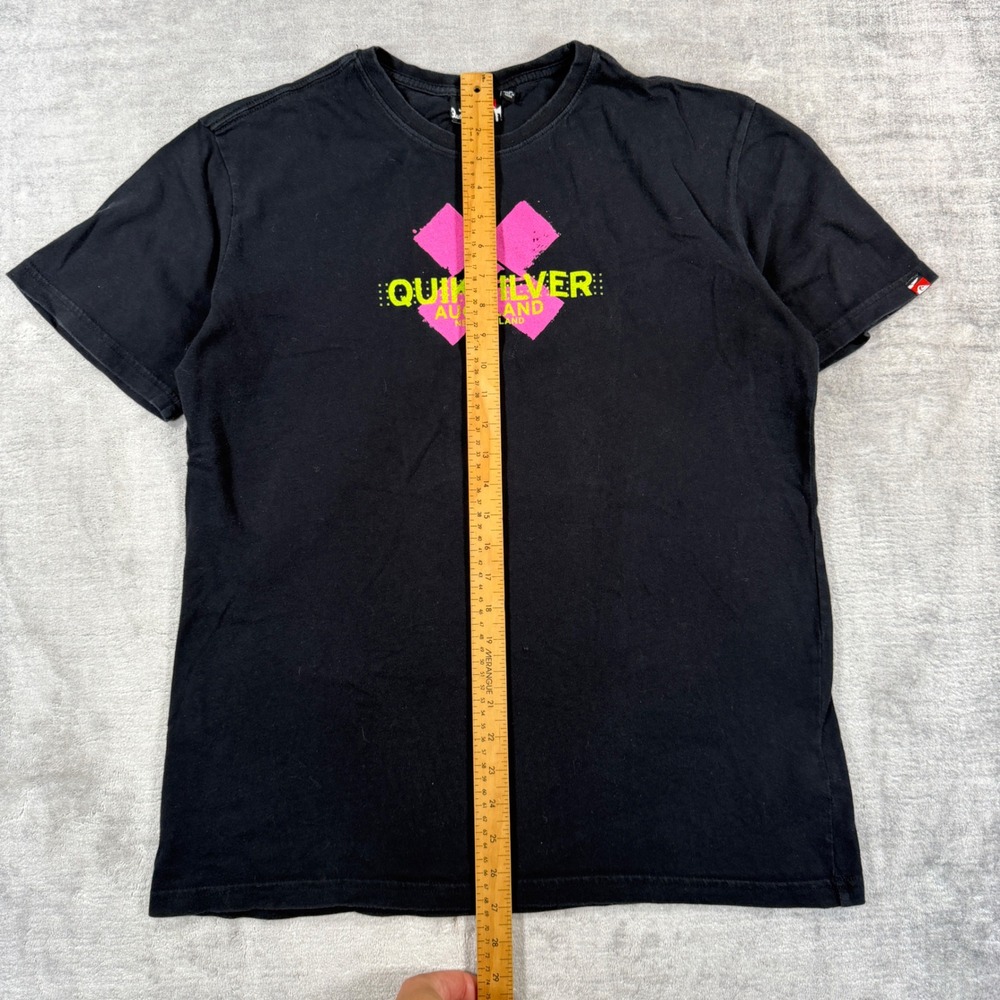 Quiksilver Shirt Mens XL Black Auckland New Zealand Neon Graphic Y2K Surf - Picture 6 of 9